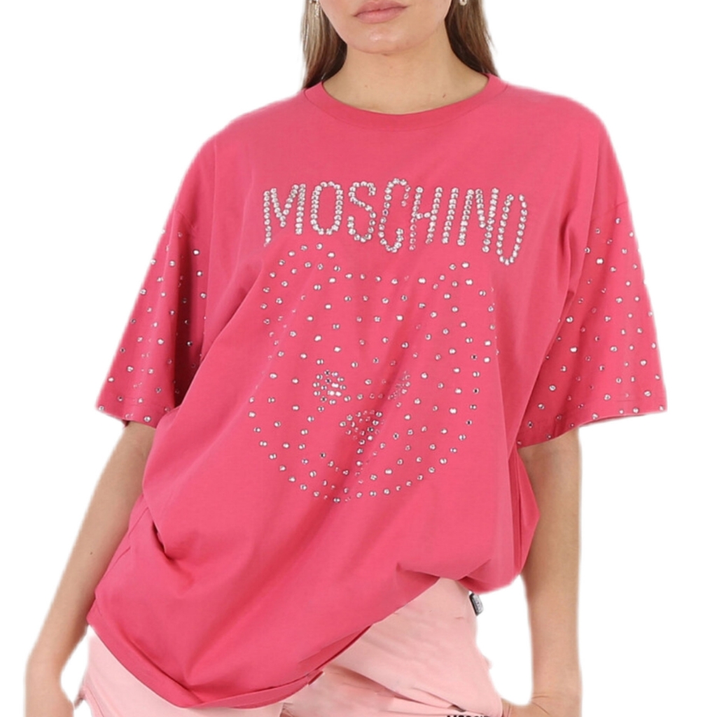 Moschino Pink Rhinestone Oversized Tee